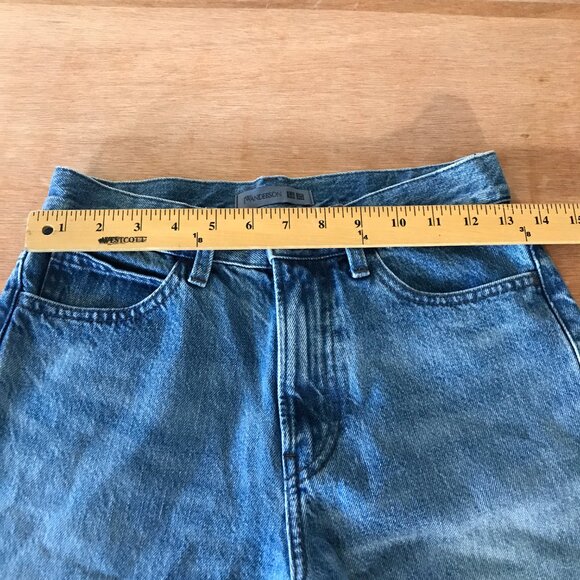 Uniqlo JW Anderson Wide Leg Jeans Women 23 Blue Mid Rise Medium Wash Stretch - Picture 9 of 11